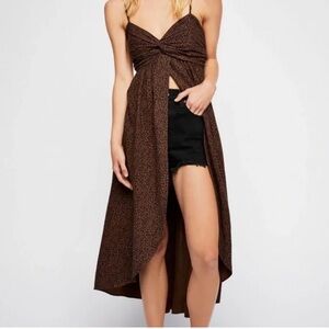 Free People Last Chance Maxi Brown Top Dress